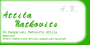 attila matkovits business card